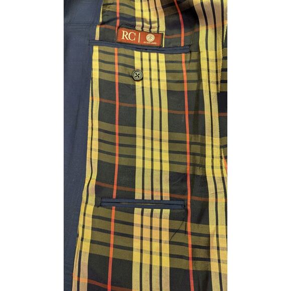 Tom James By RC Sport Coat Blazer Blue Plaid Single Vented - Picture 4 of 11